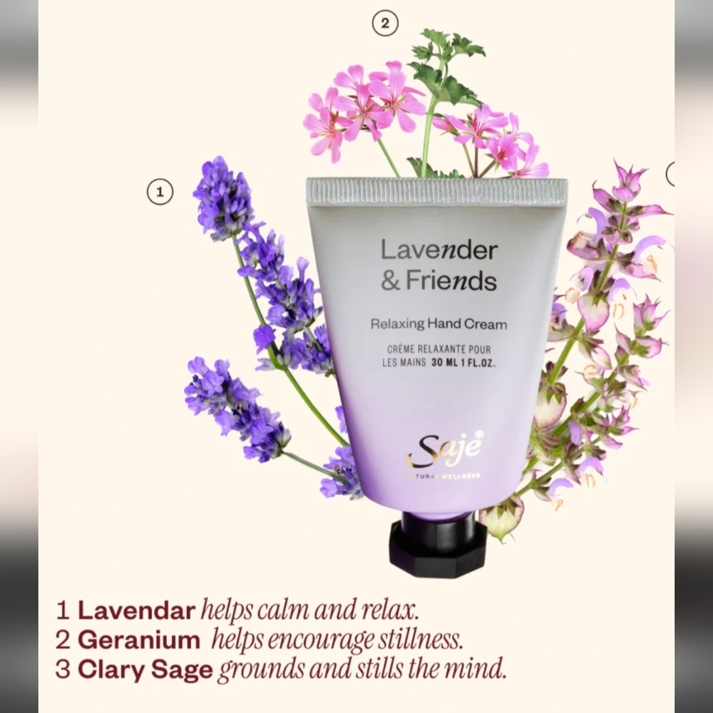 🍁Saje Lavender & Friends Relaxing Hand Cream 30 ML Travel Size New